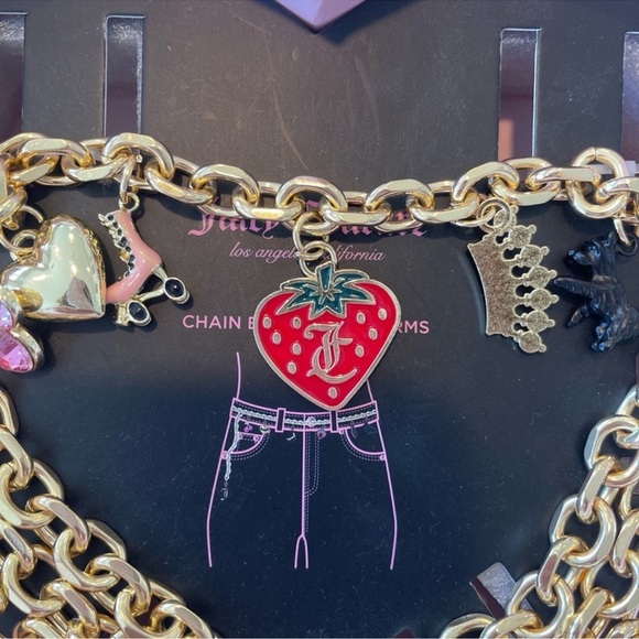 JUICY COUTURE CHAIN LINK BELT W CHARMS! In box! M/L - Picture 3 of 3